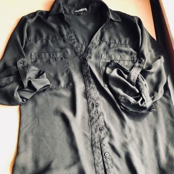 Express Tops - 3/35 $$ EXPRESS BLACK BUTTON DOWN SHIRT